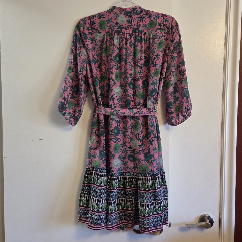 SALONI Silk Floral Print Dress Size 6 - Picture 4 of 7